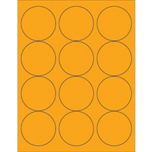 2 1/2" Fluorescent Orange Circle Laser Labels image