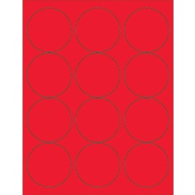 2 1/2" Fluorescent Red Circle Laser Labels image
