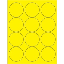 2 1/2" Fluorescent Yellow Circle Laser Labels image