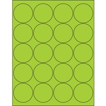 2" Fluorescent Green Circle Laser Labels image