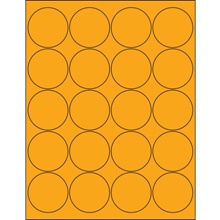 2" Fluorescent Orange Circle Laser Labels image