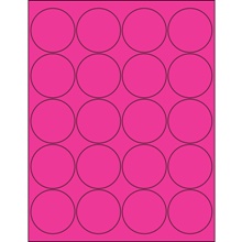 2" Fluorescent Pink Circle Laser Labels image