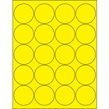 2" Fluorescent Yellow Circle Laser Labels image