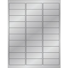 2 5/8 x 1" Silver Foil  Rectangle Laser Labels image