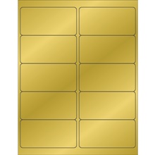 4 x 2" Gold Foil Rectangle Laser Labels image