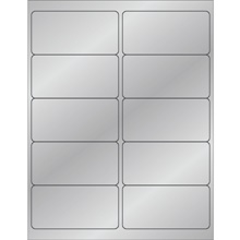 4 x 2" Silver Foil Rectangle Laser Labels image