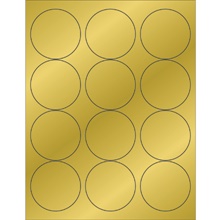 2 1/2" Gold Foil Circle Laser Labels image