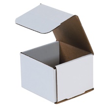 4 x 4 x 3" White Corrugated Mailers image