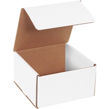 7 x 7 x 4" White Corrugated Mailers image