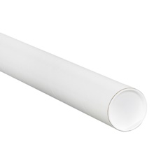2 1/2 x 48" White Tubes with Caps image