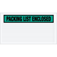 5 1/2 x 10" Green "Packing List Enclosed" Envelopes image