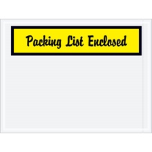 4 1/2 x 6" Yellow "Packing List Enclosed" Envelopes image