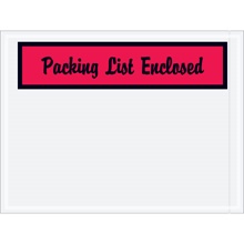 4 1/2 x 6" Red "Packing List Enclosed" Envelopes image