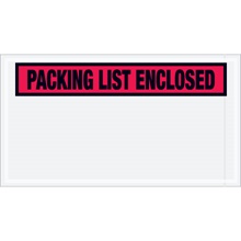 5 1/2 x 10" Red "Packing List Enclosed" Envelopes image