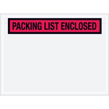 4 1/2 x 6" Red "Packing List Enclosed" Envelopes image