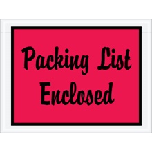 4 1/2 x 6" Red "Packing List Enclosed" Envelopes image