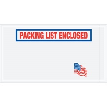 5 1/2 x 10" U.S.A. Flag "Packing List Enclosed" Envelopes image