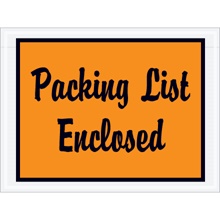 4 1/2 x 6" Orange "Packing List Enclosed" Envelopes image