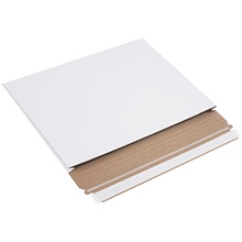 12 1/2 x 9 1/2 x 1" White Stayflats® Gusseted Mailers image