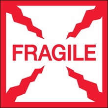 4 x 4" - "Fragile" Labels image