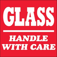 4 x 4" - "Glass - Handle With Care" Labels image