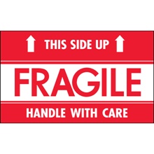 3 x 5" - "Fragile - This Side Up - HWC" Labels image