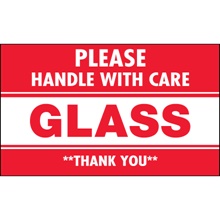 3 x 5" - "Glass - Please Handle With Care" Labels image