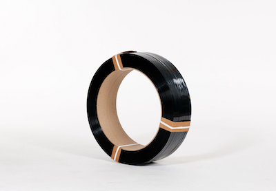 1/2" x 5,800` .025 775# 16 x 6 Smooth Black Polyester Strapping (1 coil/cs) image