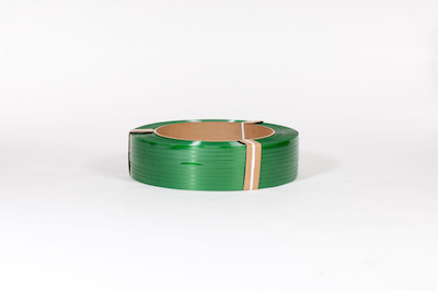 5/8" x 3,800` .030 1100# 16 x 6  Smooth Green Polyester Strapping (each) image