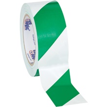 2" x 36 yds. Green/White (3 Pack) Tape Logic® Striped Vinyl Safety Tape image
