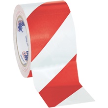 3" x 36 yds. Red/White (3 Pack) Tape Logic® Striped Vinyl Safety Tape image